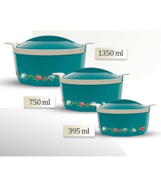 Milton - Green Steel Thermoware Casserole ( Set of 3 , 1350 mL ) - Green