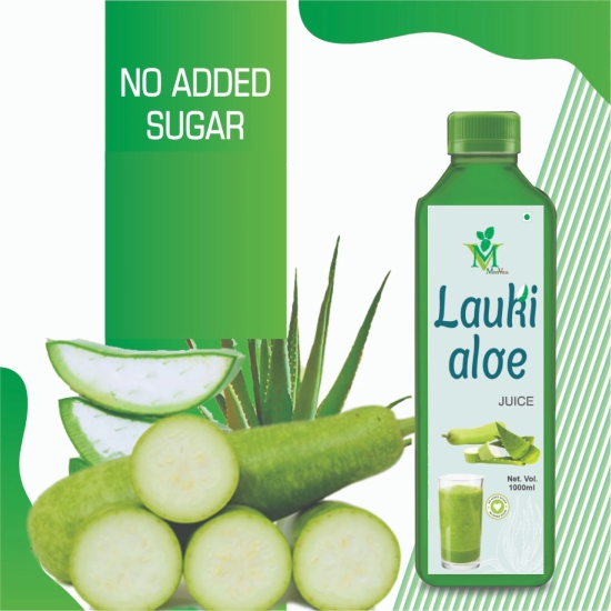 Mint Veda Lauki Aloe Vera Juice | Rejuvenates Skin and Hair | Natural Juice for Skin Care | No Added Sugar, 1 Liter Pack of 3