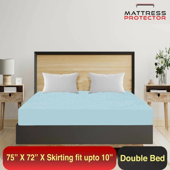 Mattress Protector Blue Bed Protector for King Size Bed (72 x 75 inch)-Blue / 72 x 75 inch