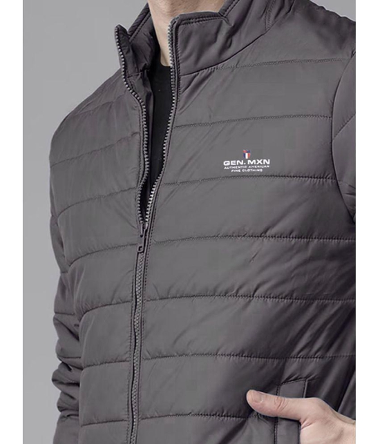 MXN Polyester Mens Quilted & Bomber Jacket - Grey ( Pack of 1 ) - None