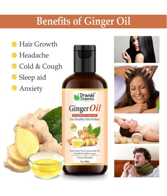 Dravida Organics Ginger Hair Oil - 100% Pure & Natural for Skin & Hair Oil 100 mL