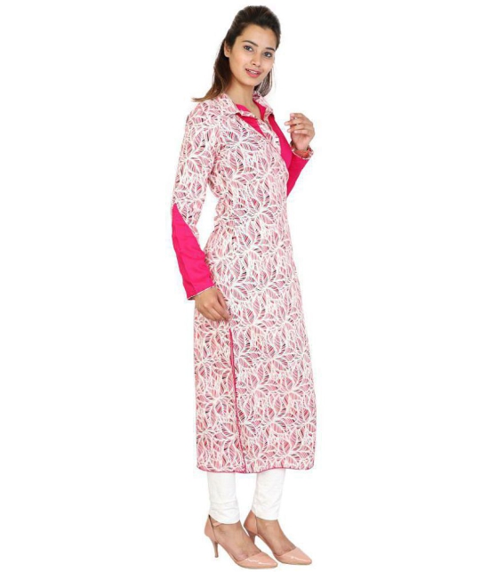 Rangun - Pink Rayon Women's Angrakha Kurti ( Pack of 1 ) - M