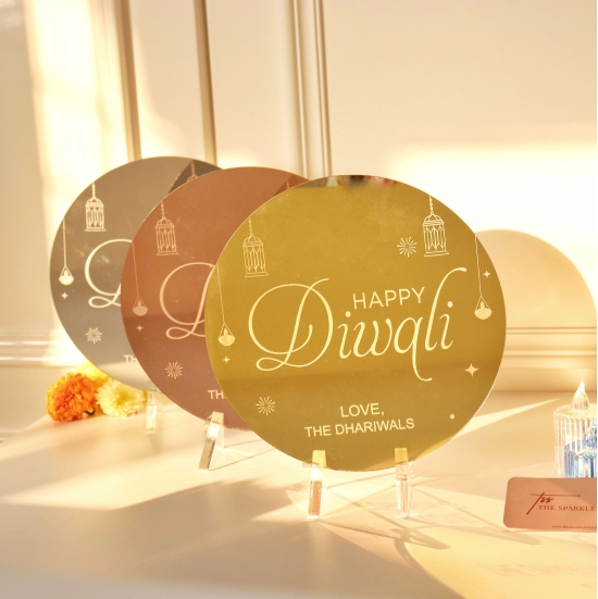 Personalized Plaque - Happy Diwali - COD Not Applicable-Gold