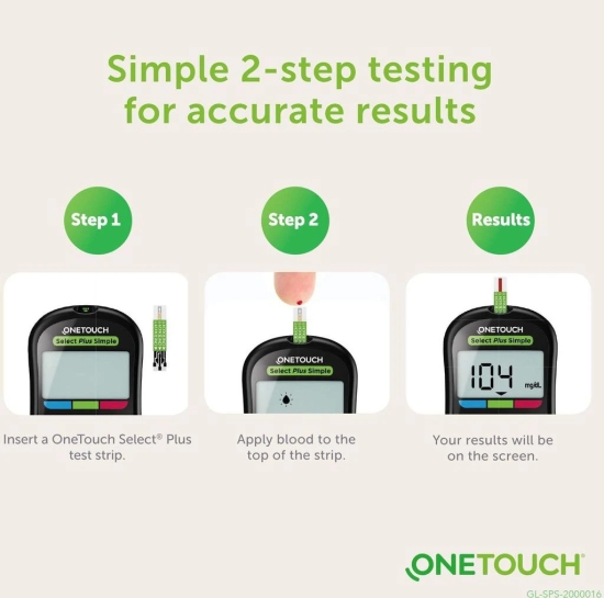 OneTouch Select Plus Simple Glucometer with free Strips