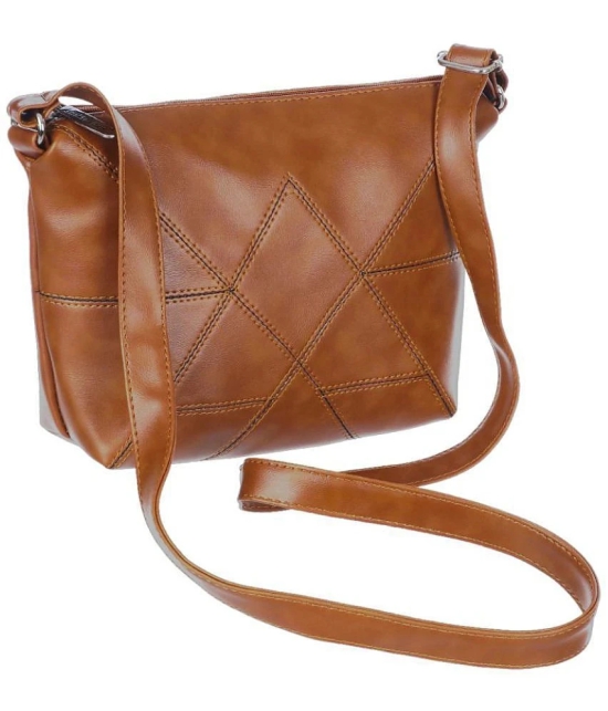 Leather Land - Tan  PU Sling Bag - Tan