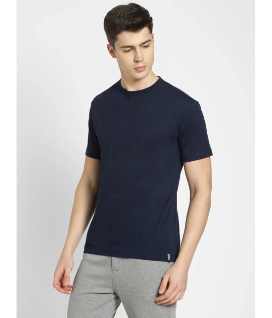 Jockey 2714 Mens Super Combed Cotton Rich Solid Round Neck T-Shirt - Navy - None