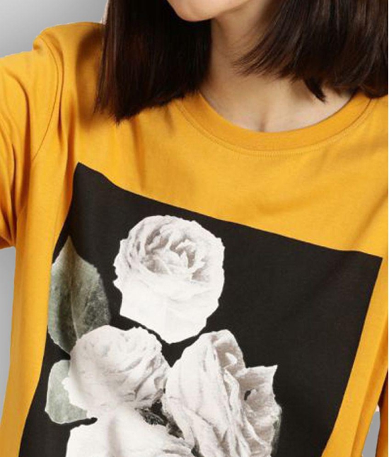 Dillinger - Yellow Cotton Loose Fit Women''s T-Shirt ( Pack of 1 ) - M