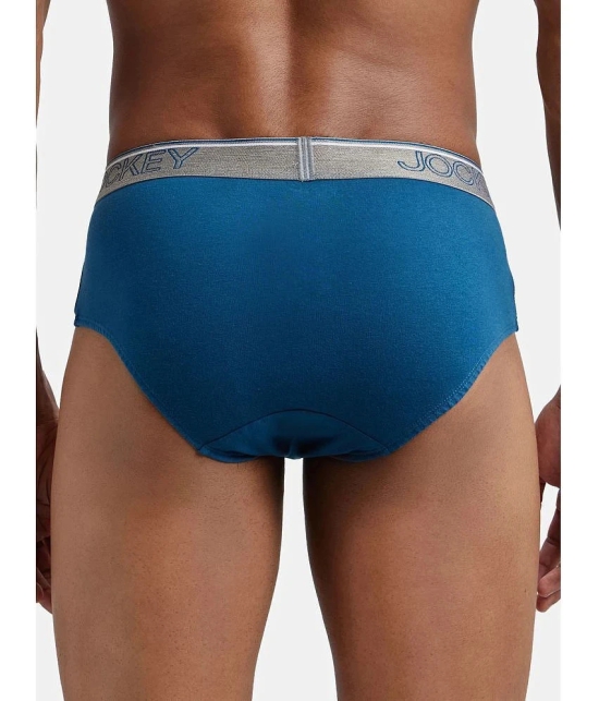 Jockey 8037 Men Super Combed Cotton Solid Brief with Ultrasoft Waistband - Seaport Teal - None