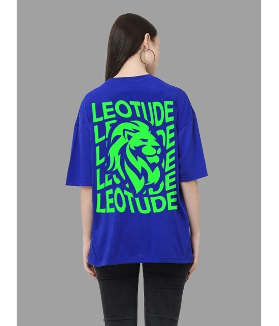 Leotude - Blue Cotton Blend Oversized Womens T-Shirt ( Pack of 1 ) - None