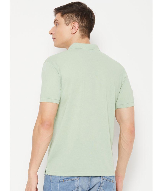 UBX Cotton Blend Regular Fit Solid Half Sleeves Mens Polo T Shirt - Mint Green ( Pack of 1 ) - None