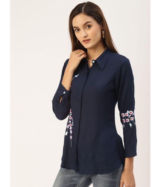 Kbz - Blue Rayon Women's Ethnic Top ( Pack of 1 ) - None