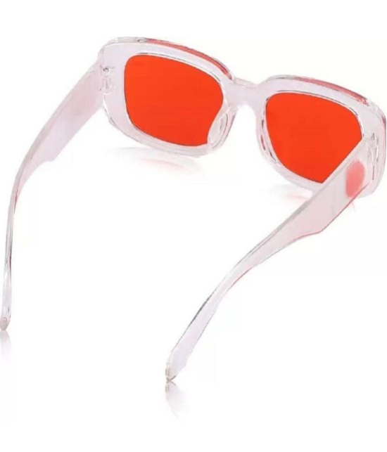 Creature - White Rectangular Sunglasses ( Pack of 1 ) - Medium