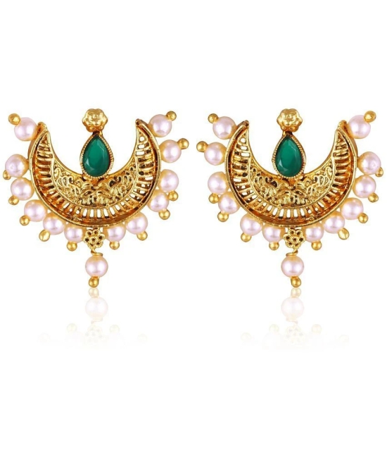 Vighnaharta Green Chandbalis Earrings ( Pack of 1 ) - Green