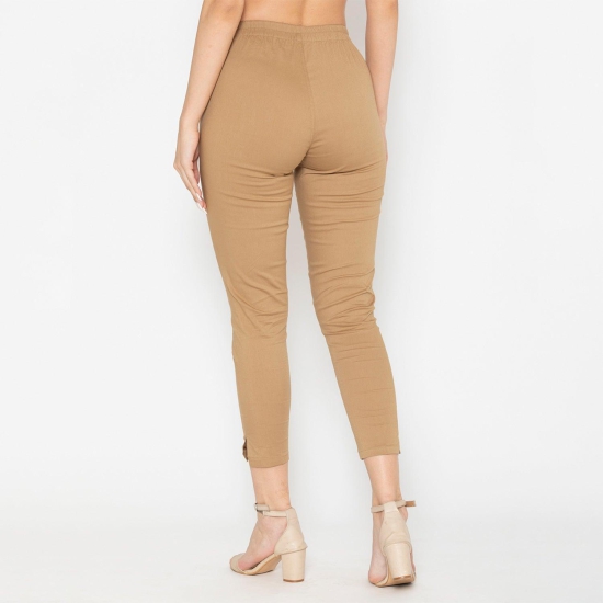 Women's Cotton Formal Trousers - Mocha Mocha 3XL