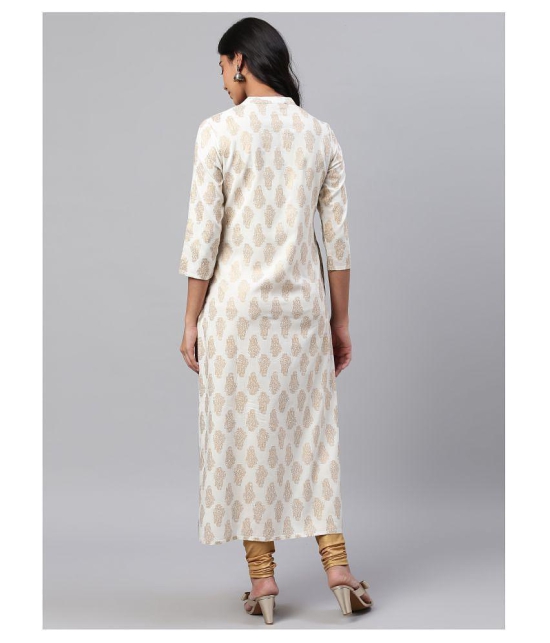 KSUT White Viscose Straight Kurti - XXL