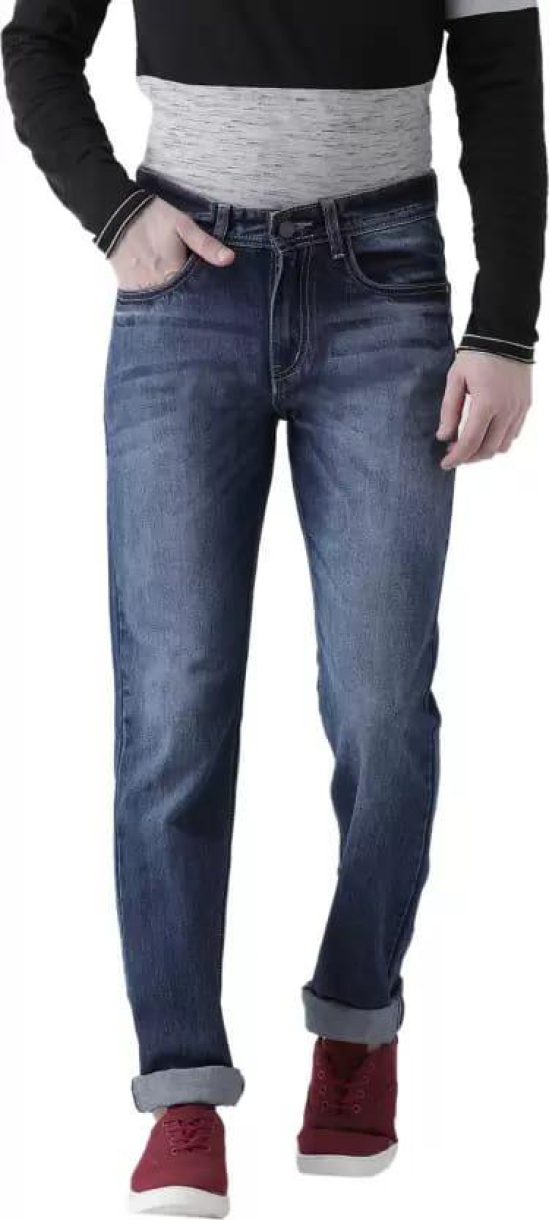 Men Regular Mid Rise Blue Jeans