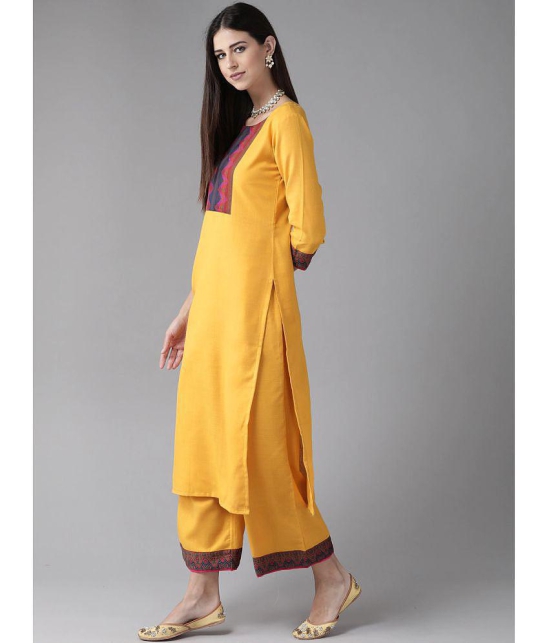 Estela Yellow Cotton Straight Kurti - Single - XL