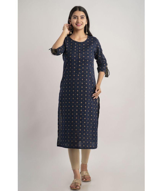 MAUKA - Blue Rayon Women's Straight Kurti ( Pack of 1 ) - None