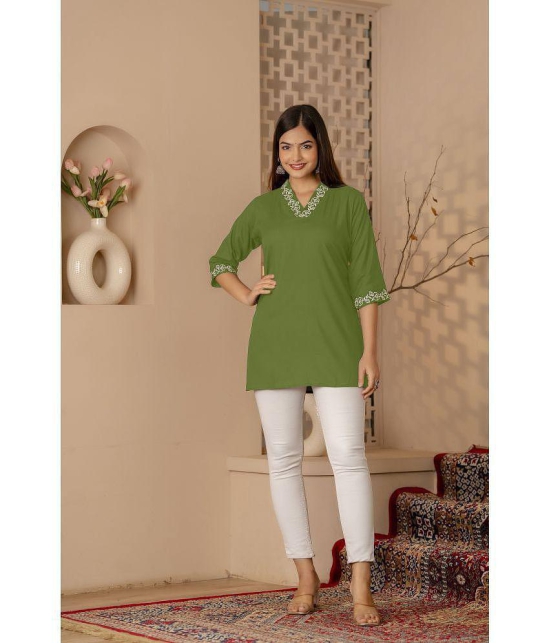 Kapadia Green Rayon Womens Regular Top ( Pack of 1 ) - None