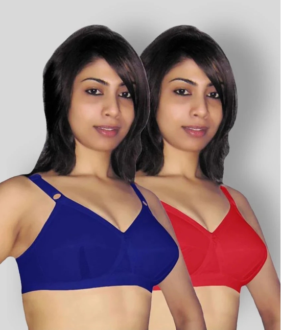 Selfcare - Multicolor Cotton Non - Padded Womens T-Shirt Bra ( Pack of 2 ) - 30B