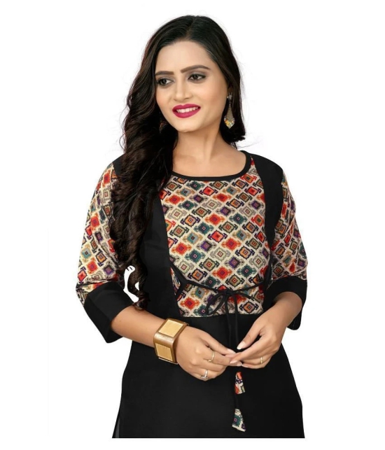 Rangrasiya - Black Cotton Blend Womens Straight Kurti ( Pack of 1 ) - 5XL