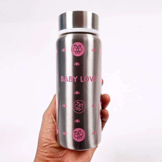 Cap Swap n Sip Baby Steel Bottle (240 ML)-Pink