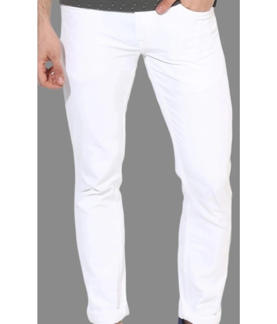 HALOGEN - White Cotton Blend Slim Fit Mens Jeans ( Pack of 1 ) - None