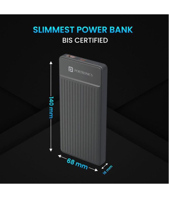 Portronics 10000 -mAh 22.5W Li-Polymer Power Bank - Black