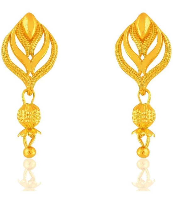 LUV FASHION Golden Jhumki Earrings ( Pack of 1 ) - Golden