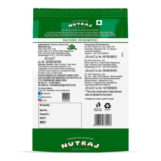 Nutraj Super Long Raisin 500g