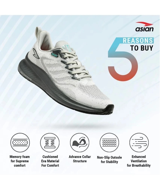 ASIAN FORTUNER-12 Light Grey Mens Sports Running Shoes - None