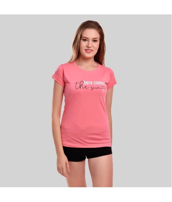 Elina Pink Cotton Tees - Single - None