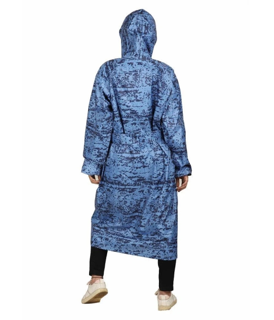 Goodluck Polyester Long Raincoat - Blue - XL