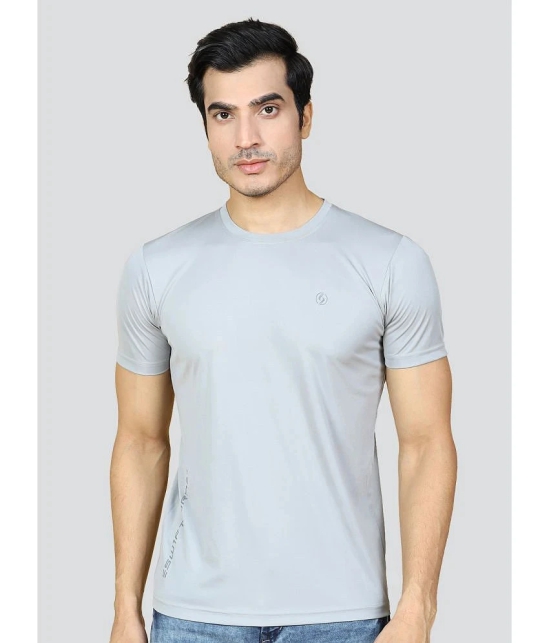 Supersquad Polyester Regular Fit Solid Half Sleeves Mens T-Shirt - Light Grey ( Pack of 1 ) - None