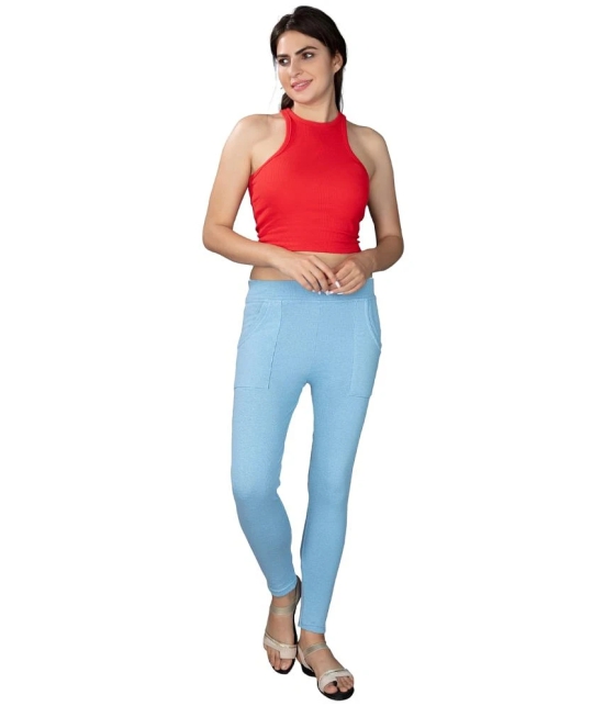 KARARO JEGGINGS - Cotton Blend Skinny Fit Light Blue Womens Jeggings ( Pack of 2 ) - None