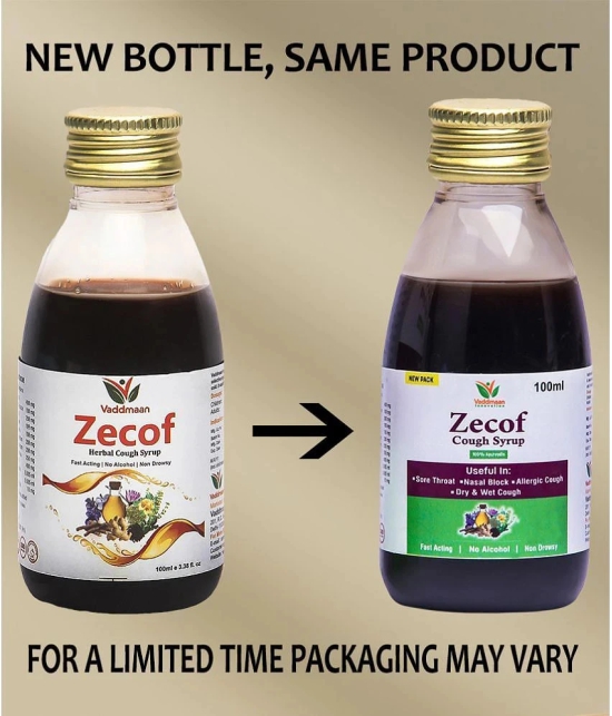 Vaddmaan Zecof - 2 x 100ml Ayurvedic cough syrup for Wet and Dry cough & Cold