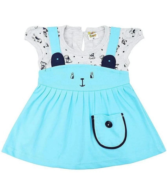 NammaBaby Baby Girls Above Knee Casual Dress (Blue, Short Sleeve) - None