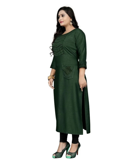 Lerkiza - Green Rayon Womens Straight Kurti ( Pack of 1 ) - XXL