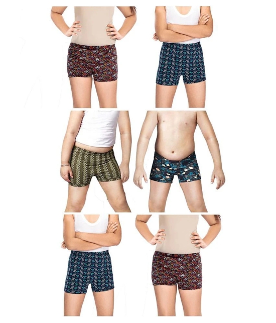 Dixcy Scott Crazy Cotton Printed Multicolour Drawer/Bloomer/Underwear/ for Kids/Boys/Girls - Pack of 6 - None