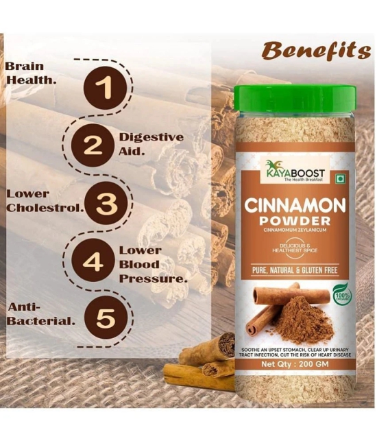 KAYABOOST Cinnamon Powder, Dalchini Powder for Weight Loss, Cholesterol Control (200 g)