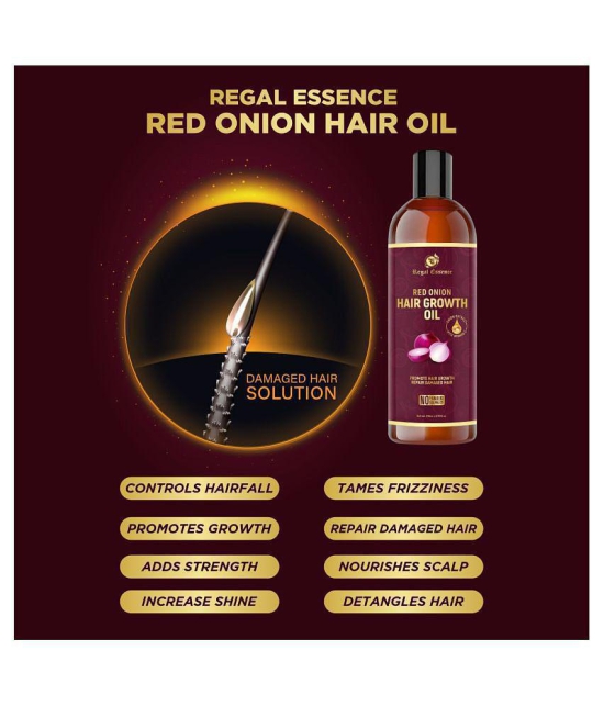 Regal Essence Red Onion Hair Oil For Hair Growth & Controls Hair Fall,Silicones & Synthetic Fragrance - 200ml(pack of 1)