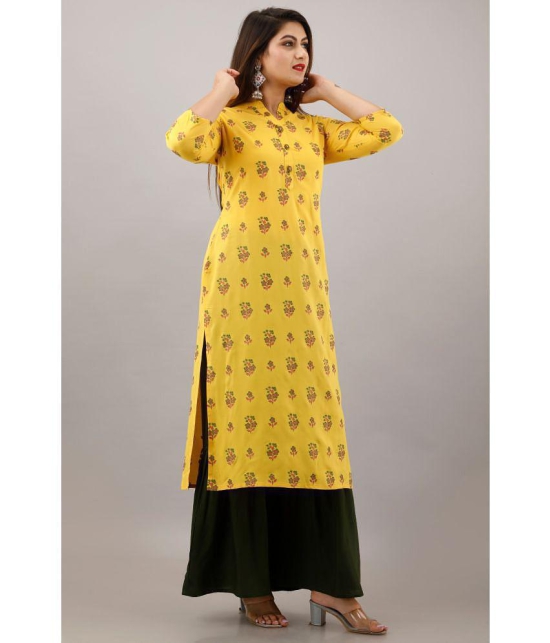 MAUKA - Yellow Straight Rayon Women's Stitched Salwar Suit ( Pack of 1 ) - None