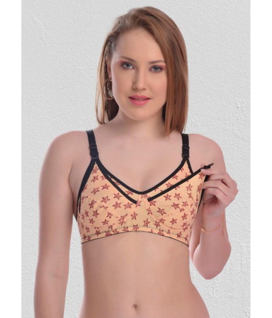 Desiprime - Beige Cotton Printed Womens Maternity Bra ( Pack of 1 ) - 34B