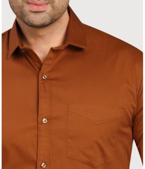 Springberry - 100% Cotton Slim Fit Rust Men's Casual Shirt ( Pack of 1 ) - None