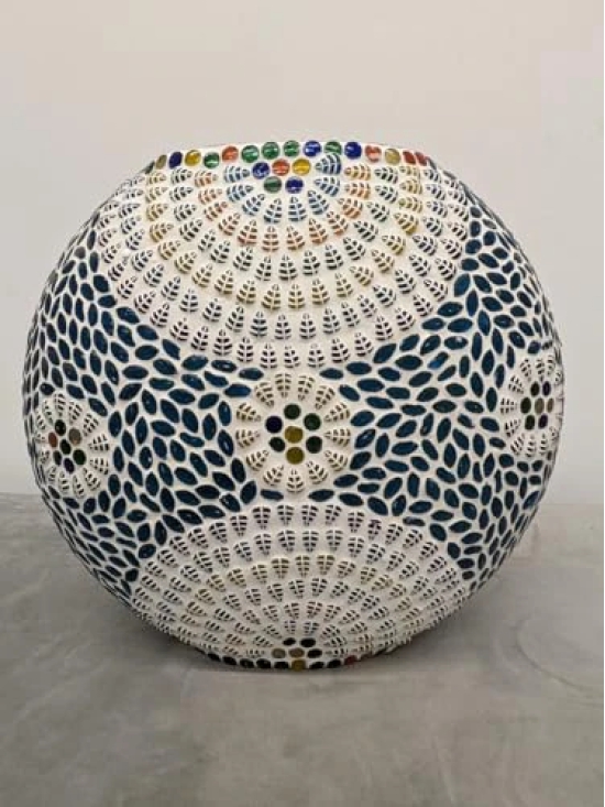 Aarna Creations Turkish Mosaic Lamp in Purse Shape| Hand-Carved Mosaic Pattern lamp | Beautiful Artistic Mosaic lamp (Medium)