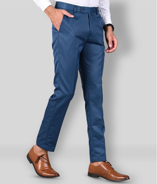 MANCREW - Blue Polycotton Slim - Fit Men's Formal Pants ( Pack of 1 ) - None