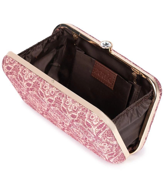 Zouk - Pink Jute Box Clutch - Pink