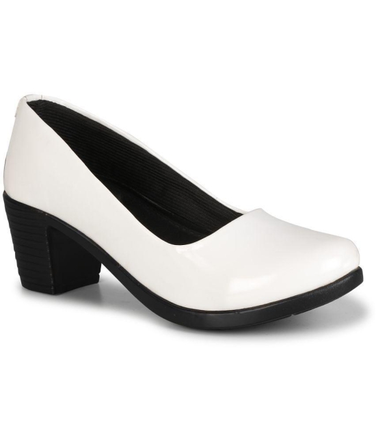 Saheb - White Womens Pumps Heels - None