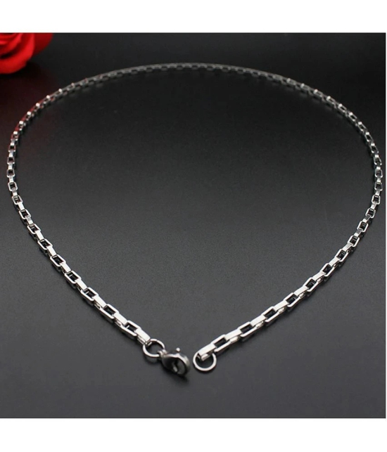 FASHION FRILL Silver Plated Stainless Steel Chain ( Pack of 1 ) - None