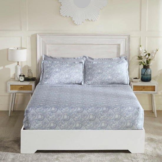 Trident Nectarsoft King Size Bedsheet Set- 100% Cotton-Sheet Set with Pillowcases- Sateen Weave- Superior Softness-Luxurious Feel